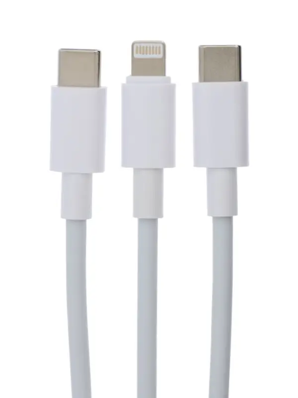 Кабель VIXION PRO VX-19, Type-C - Type-C + Lightning, 10 Вт, 1.2 м, белый