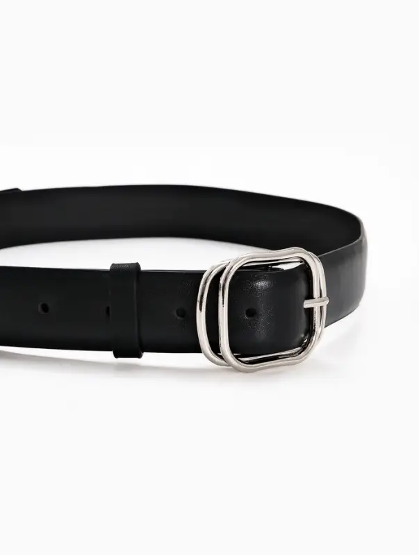 Ремень женский, 110&times;3.2 см, пряжка металл, серебристая, чёрный