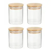 VETTA ЭКО Набор банок для специй, 4шт., 190мл,стекло, бамбук