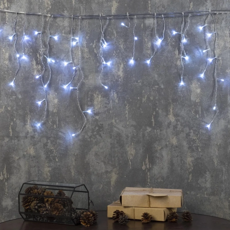 Гирлянда светодиодная Бахрома 1.8х0.5 м, IP20, 48 LED, бел, 8 реж 3556829