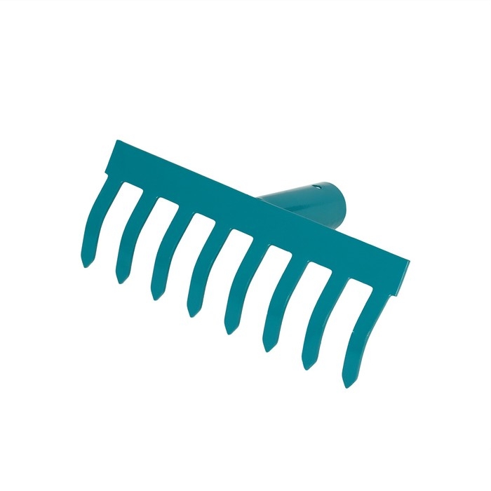 Грабли прямые, 8 прямых зубцов, металл, тулейка 30 мм, без черенка, МИКС