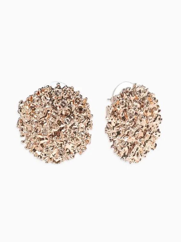 Серьги металл &laquo;Карибы&raquo;, круг, цвет розовое золото