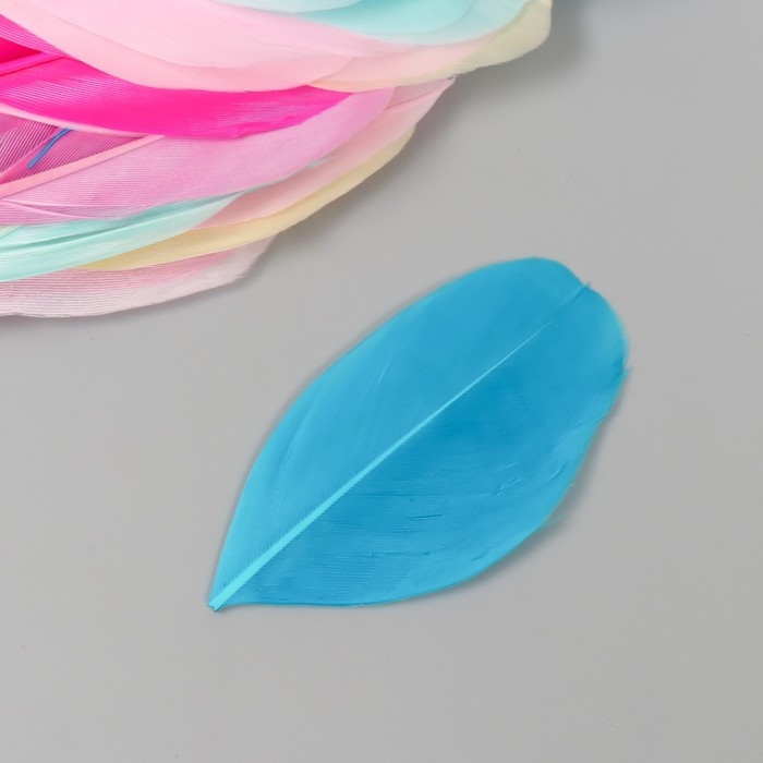 Перо декоративное гусиное Перо декоративное гусиное "Макарун" в форме листа набор 40 шт h=5-7 см