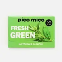 Матирующие салфетки с экстрактом зелёного чая, 50 шт., PICO MICO