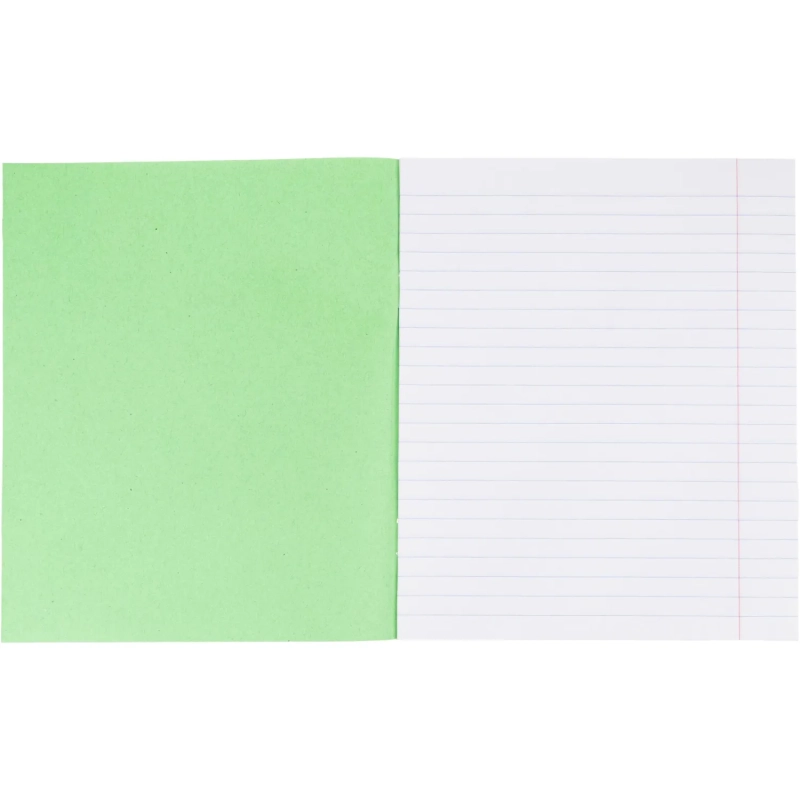 Тетрадь в зеленом офсете 18л, линия  уп. по 20 шт./запайка,100% белизна