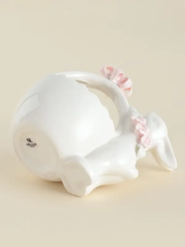 Конфетница SL Home &laquo;Лесные кролики&raquo;, 12.5&times;8&times;12 см, фарфор, белая