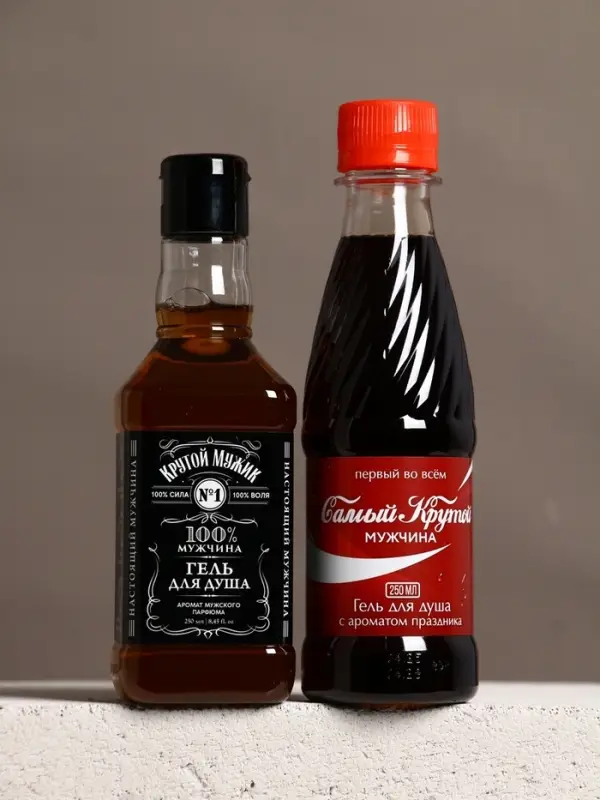 Подарочный набор мужской: гель для душа виски и кола 2 шт х 250 мл, Чистое счастье Подарочный набор мужской: гель для душа виски и кола 2 шт х 250 мл, Чистое счастье