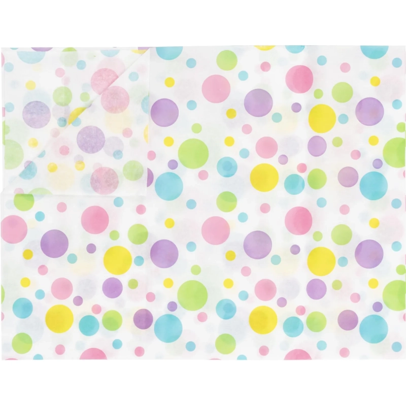 Бумага Тишью с орнаментом, 10 листов/наб, Горошек разноцветный 2-145/13