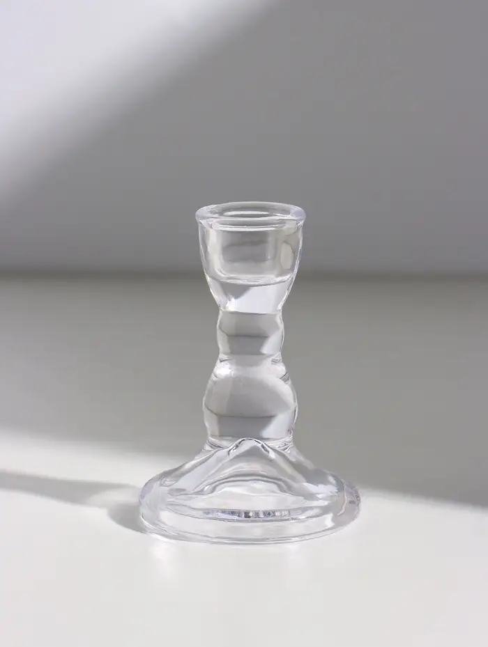 Подсвечник на 1 свечу &laquo;Амфитрита&raquo;, стекло, d=2.2 см, 6.3&times;6.3&times;9 см