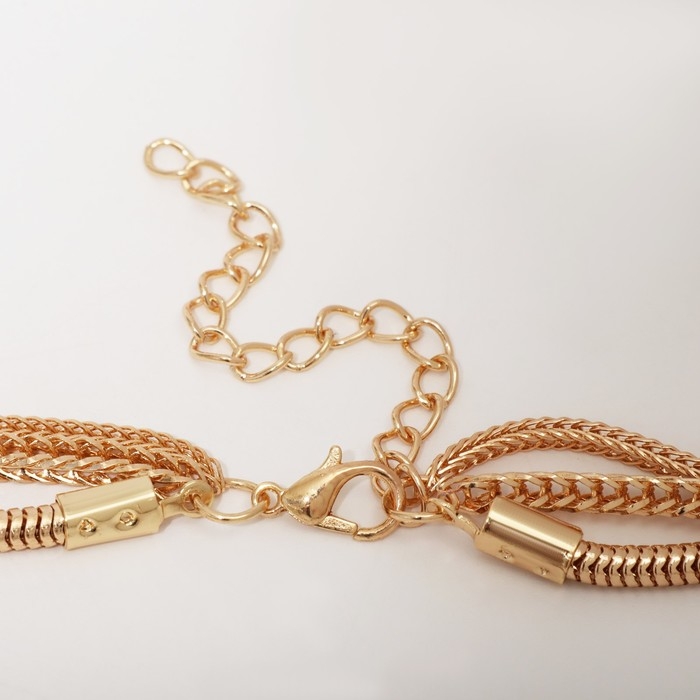 Кулон «Цепь» кольцо, 3 нити, цвет золото, 58 см