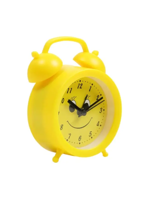 Часы - будильник настольные &laquo;Смайл&raquo;, дискретный ход, 9&times;12 см, 1хАА, жёлтые