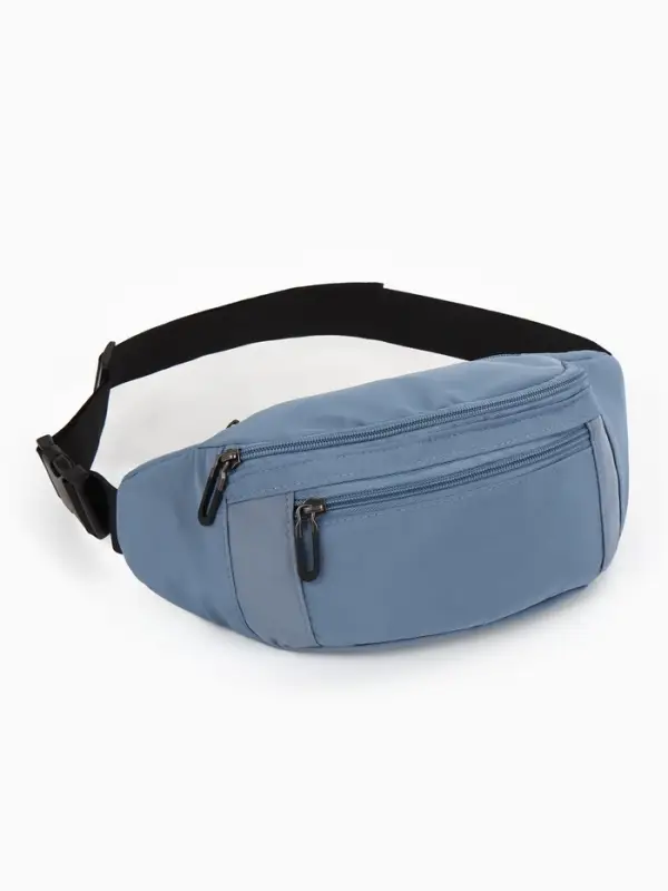 Сумка поясная Стиль, 34*6*12 см, отд на молнии, н/карман, синий