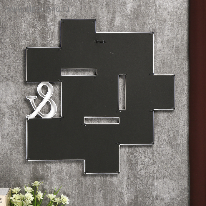 Фоторамка пластик на 8 фото 10х10, 10х15, 13х18 см  Фоторамка пластик на 8 фото 10х10, 10х15, 13х18 см "&" белая 50,5х51,5х2 см