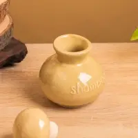 Ёмкость для шампуня, 8.5&times;8.5&times;11 см, керамика, бежевая