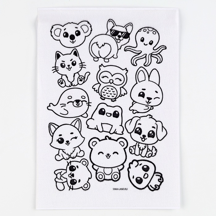 Водорастворимый стикер для вышивания «Зверята», 15 х 21 см Водорастворимый стикер для вышивания «Зверята», 15 х 21 см