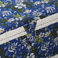 Шкатулка для рукоделия и шитья &laquo;Полевые цветы на синем&raquo;, хранение ниток, иголок, мелочи, 19&times;26&times;14.5 см