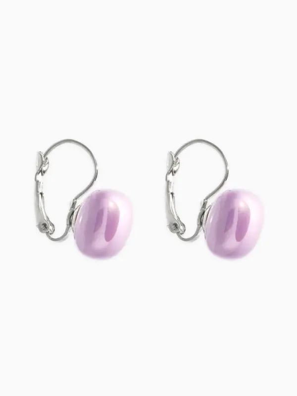 Серьги пластик "Майорика" квадрат, цвет фиолетовый в серебре