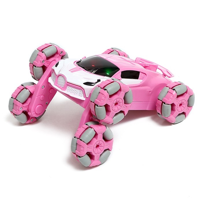 Машина радиоуправляемая «Трюковая», с аккумулятором, дым, цвет розовый Машина радиоуправляемая «Трюковая», с аккумулятором, дым, цвет розовый