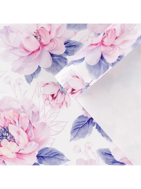 Бумага упаковочная глянцевая «Нежные цветы», 70 х 100 см