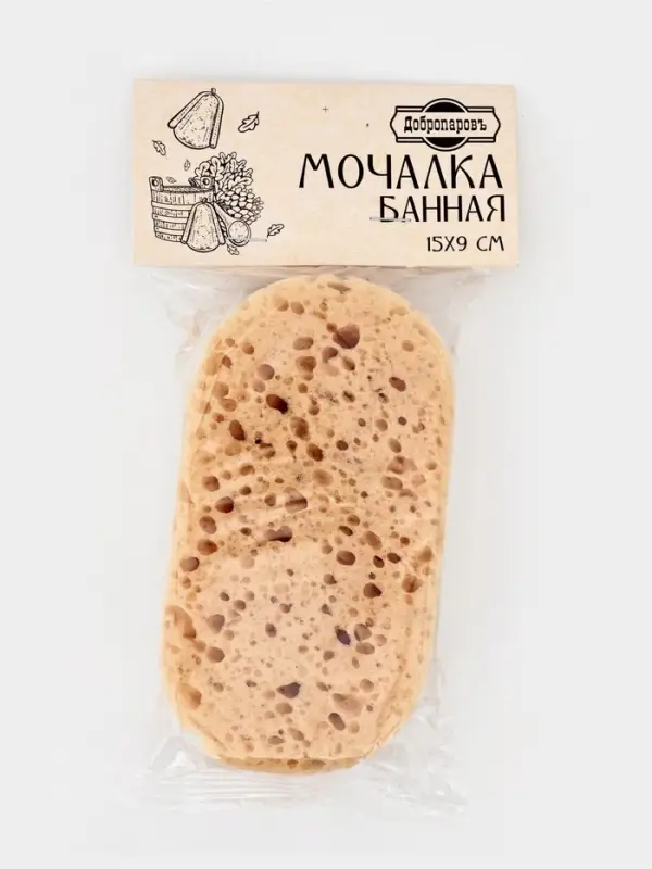 Губка для тела &laquo;Банная&raquo;,15&times;9 см, бежевая
