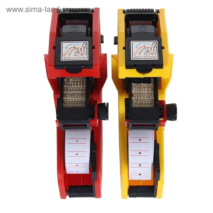 Этикет-пистолет 1-строчный (цифры, знаки), 8 символов, 21&times;12 мм, прямоугольный