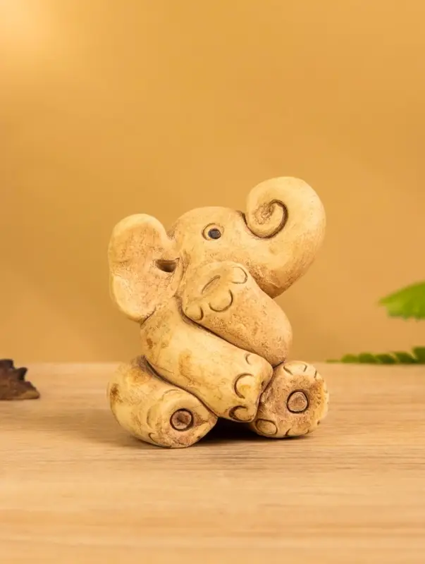 Сувенир «Слоненок», 7×6.5×5 см, керамика, бежевый