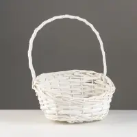 Корзина плетеная, 26х21х8х13х32 см, белый, ива