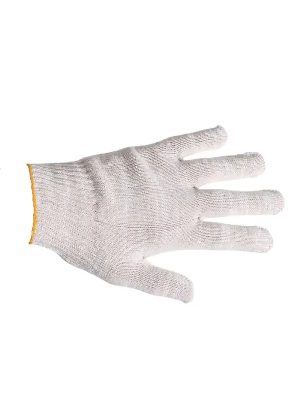 Перчатки садовые, хб, вязка 10 класс, 5 нитей, без покрытия, белые Перчатки садовые, хб, вязка 10 класс, 5 нитей, без покрытия, белые