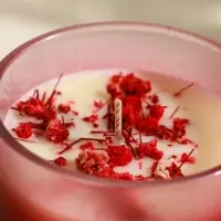 Свеча ароматическая в стакане "Aroma botanical" сухоцветы красные, роза 7,5х7,5х5 см
