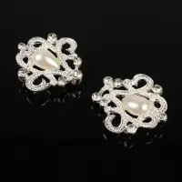 Декоративная застёжка &laquo;Узор&raquo;, 6.5&times;3.5 см, цвет белый