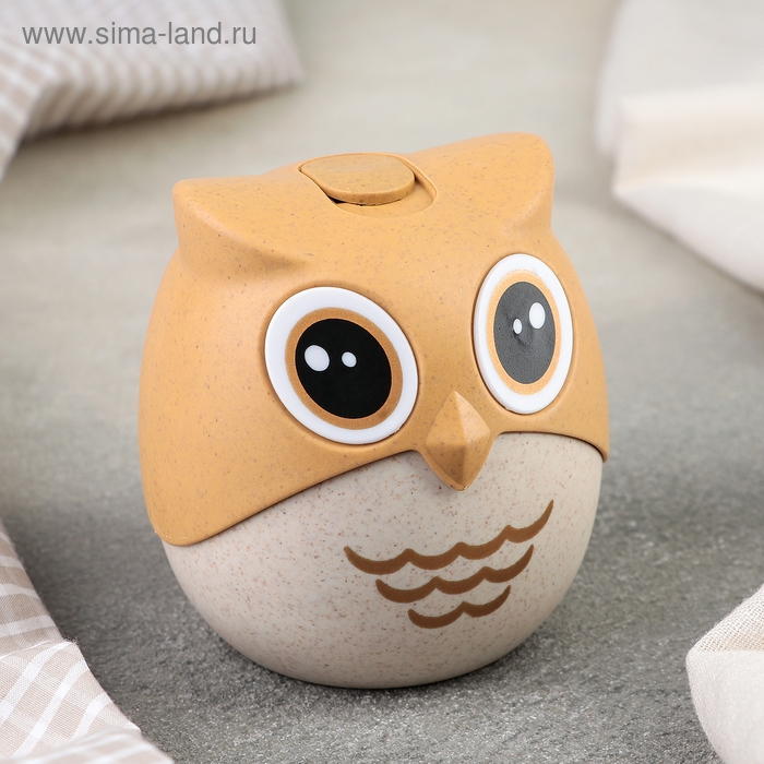 Подставка для зубочисток «Совушка», 8×8 см, цвет бежево-песочный Подставка для зубочисток «Совушка», 8×8 см, цвет бежево-песочный