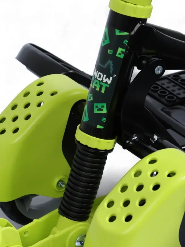 Снегокат «Пиксели», с родительской ручкой, со спинкой, зелёный, ТС6-СЛ/ПК Snow Cat Снегокат «Пиксели», с родительской ручкой, со спинкой, зелёный, ТС6-СЛ/ПК Snow Cat