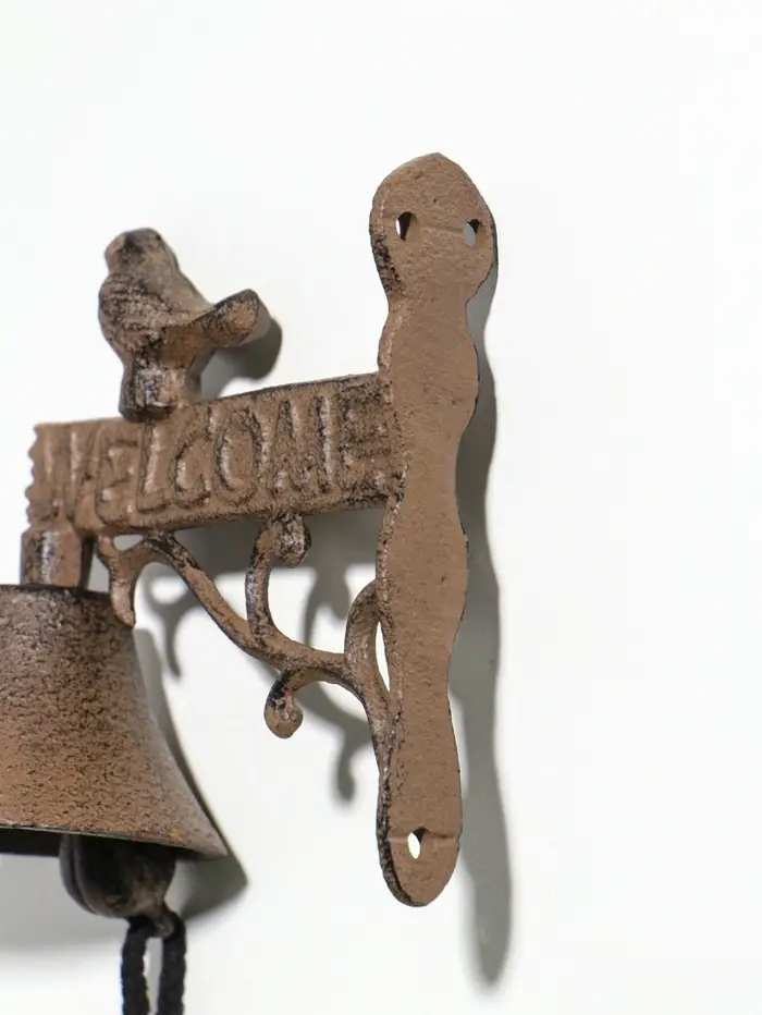 Колокол сувенирный чугун "Птица - Добро пожаловать" 13,5х16х8 см