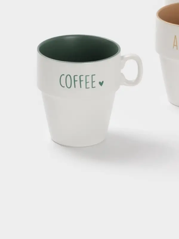 Набор кружек Доляна &laquo;Кофейная карта&raquo;, 4 шт., 315 мл, 11&times;8.5&times;10 см, фарфор, белый