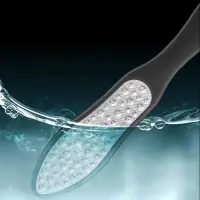 Пилка для пяток, лазерная, двусторонняя, прорезиненная ручка, 26 см, цвет чёрный