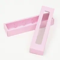 Коробка для 5 конфет, розовый, 22×5.5×3.5 см