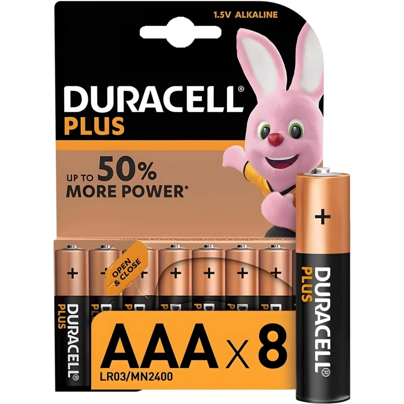 Батарейка DURACELL PLUS AAA BL8 (8шт/уп)