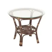 Набор садовой мебели "Bagama": 2 кресла, 1 диван, 1 стол, ротанг тёмный, подушки зелёные