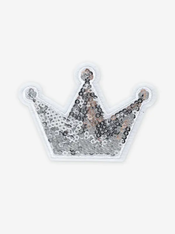 Термоаппликация &laquo;Корона&raquo;, с пайетками, 8&times;5.8 см, цвет серебряный
