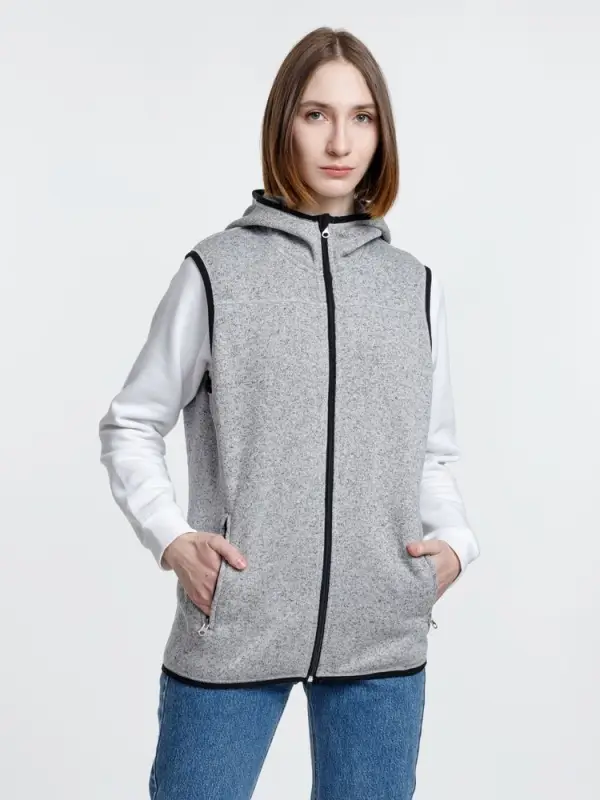 Жилет с капюшоном унисекс Gotland, серый, размер S Жилет с капюшоном унисекс Gotland, серый, размер S