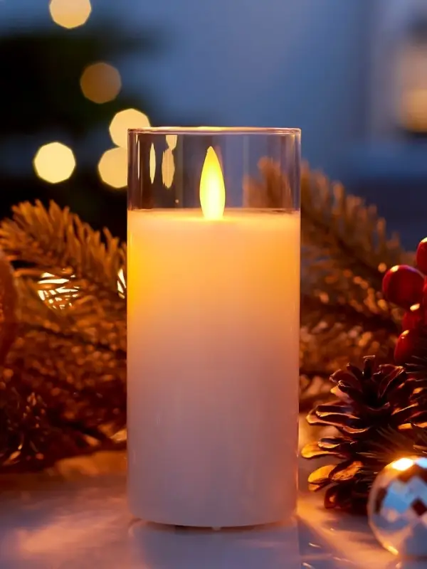 Светодиодная свеча Светодиодная свеча "Белая" 12х5.5 см, AAx2 (не в компл.), Т/БЕЛЫЙ