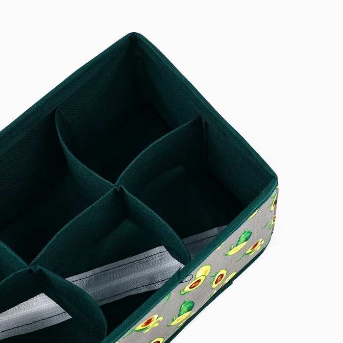 Органайзер для хранения, кофр для белья 8 ячеек Органайзер для хранения, кофр для белья 8 ячеек"Авокадо", 28 х 16 х 10 см