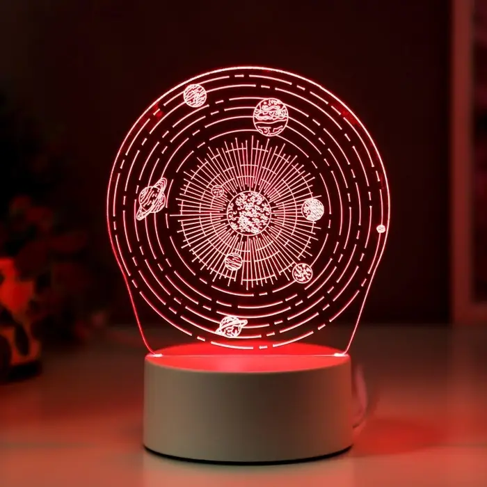 Светильник 3D RISALUX &laquo;Космос&raquo;, LED-ночник, RGB, от сети, 9.5&times;13&times;17.5 см