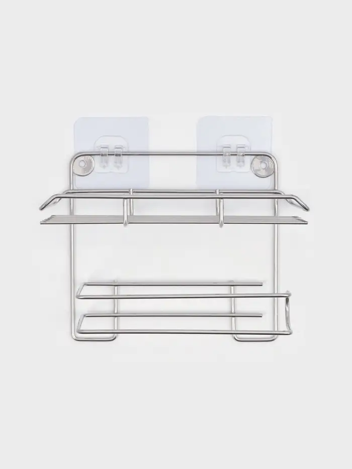 Держатель для туалетной бумаги с полочкой, 19&times;10&times;14.5 см, хром