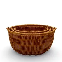 Набор корзин 3 шт 30х24х11 27х19х10 24х19х9 см ручка h=18/17/16 см