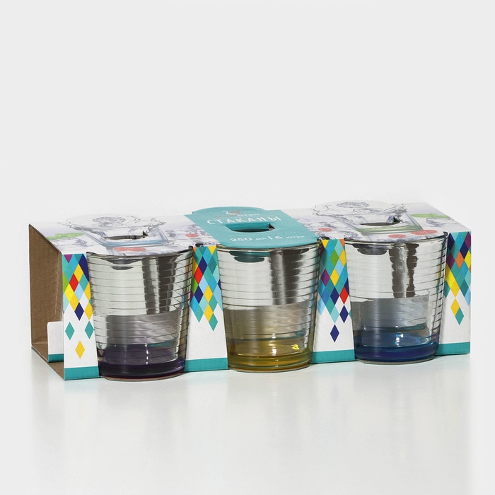 Набор стаканов «Микс», 250 мл, 6 шт Набор стаканов «Микс», 250 мл, 6 шт