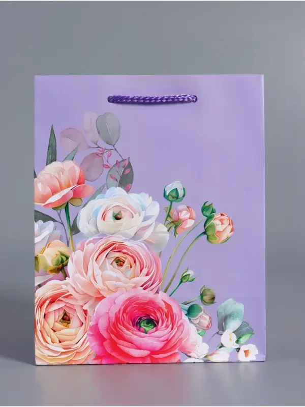 Пакет подарочный ламинированный &laquo;Нежность без слов&raquo;, сиреневый, 18&times;22.3&times;10 см