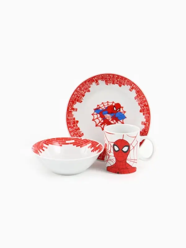 Набор посуды керамической детской, 3 предмета: кружка 200 мл, тарелка 19 см, салатник 250 мл, &laquo;Ты - супергерой&raquo;