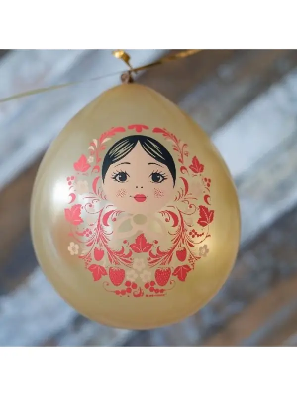 Воздушные шары латексные 12" &laquo;Русский стиль. Матрешки&raquo;, набор 15 шт.