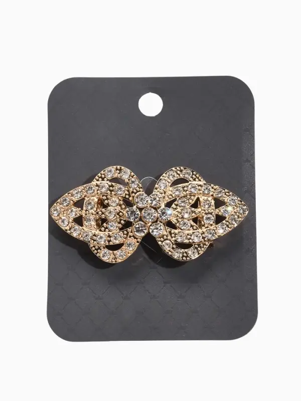 Зажим для кардигана Зажим для кардигана "Ажур", шип, цвет белый в золоте